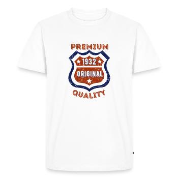 Qualité premium 1932 - T-shirt Premium bio Homme - blanc - Devant - Nico (187cm)