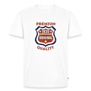 Qualité premium 1930 - T-shirt Premium bio Homme - blanc - Devant - Nico (187cm)