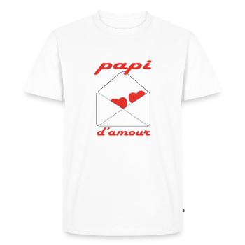 Papi d'amour - T-shirt Premium bio Homme - blanc - Devant - Nico (187cm)