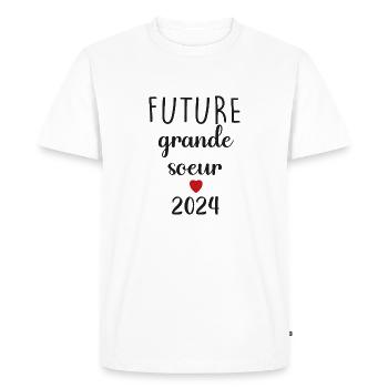 Futur grand soeur - 2024 - T-shirt Premium bio Homme - blanc - Devant - Nico (187cm)