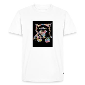 Chat - T-shirt Premium bio Homme - blanc - Devant - Nico (187cm)