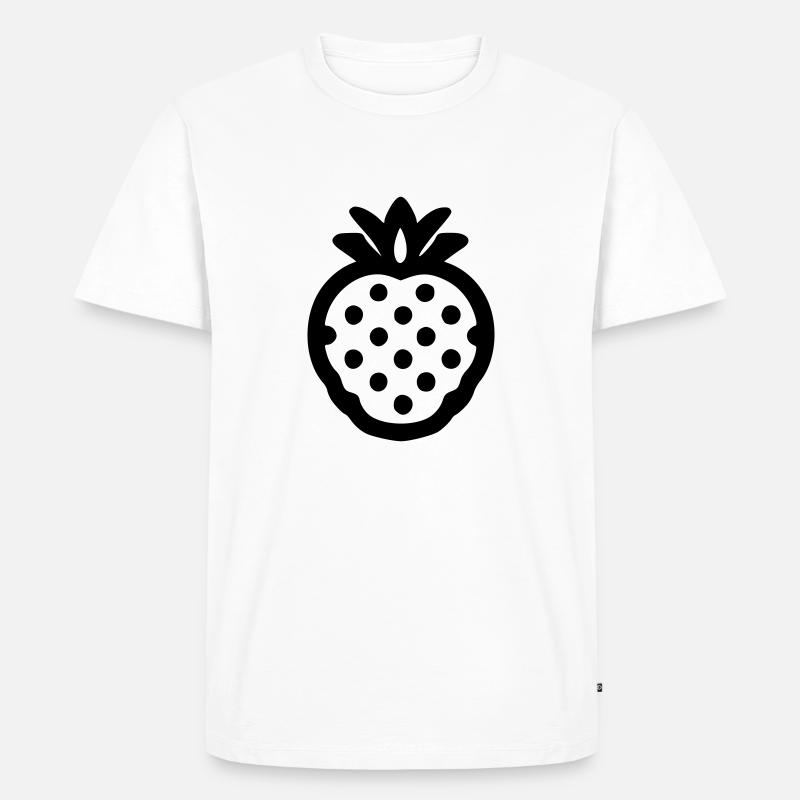 Erdbeere - Männer Premium Bio T-Shirt - Weiß