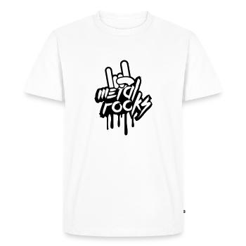 Heavy Metal Rocks Hard Rock Musique Graffiti Spray - T-shirt Premium bio Homme - blanc - Devant - Nico (187cm)