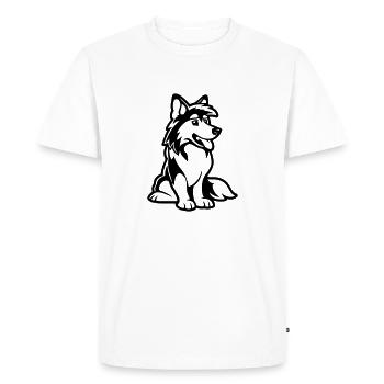 Dog Comic - Men's Premium Organic T-Shirt - white - Front - Nico (187cm)