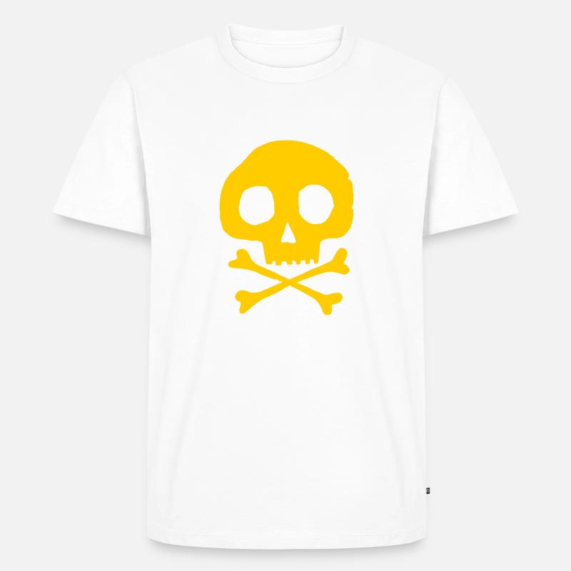 Schädel und Knochen - Männer Premium Bio T-Shirt - Weiß