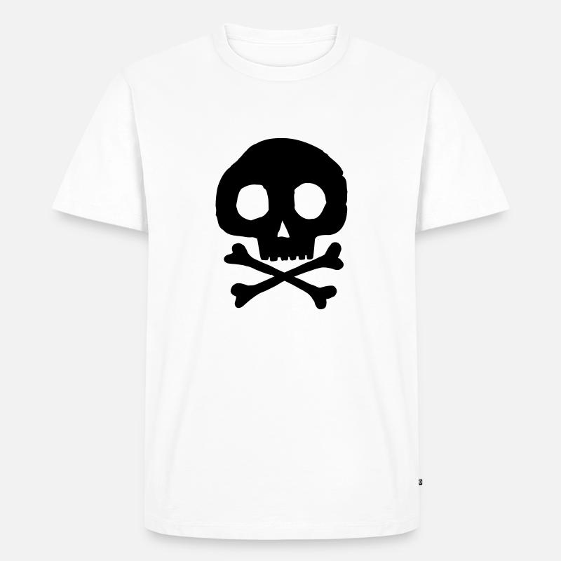 Schädel und Knochen - Männer Premium Bio T-Shirt - Weiß