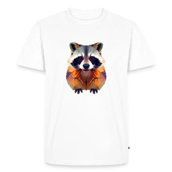 Fiery raccoon Head - Men's Premium Organic T-Shirt - white - Front - Nico (187cm)