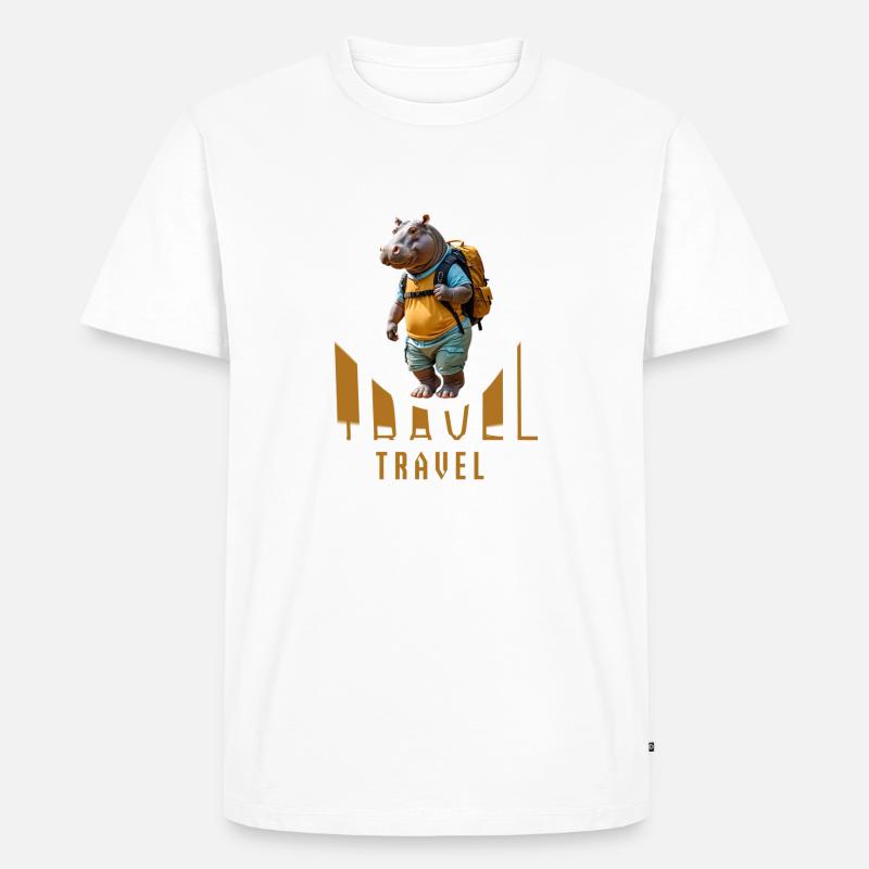 hippo - Männer Premium Bio T-Shirt - Weiß