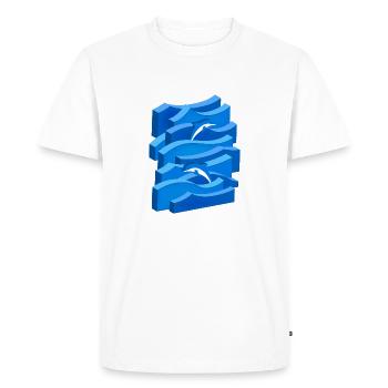 Waves & Dolphins (3D) - Men's Premium Organic T-Shirt - white - Front - Nico (187cm)