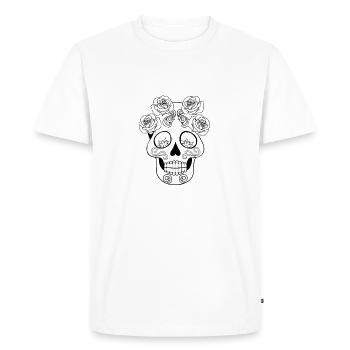 Tatouage de crâne #20 Coloriage Motif - T-shirt Premium bio Homme - blanc - Devant - Nico (187cm)