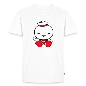 Canard marin marin marin chapeau de marin ondulant joyeusement - T-shirt Premium bio Homme - blanc - Devant - Nico (187cm)