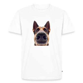 Dog Head 9 German Shepherd - Men's Premium Organic T-Shirt - white - Front - Nico (187cm)