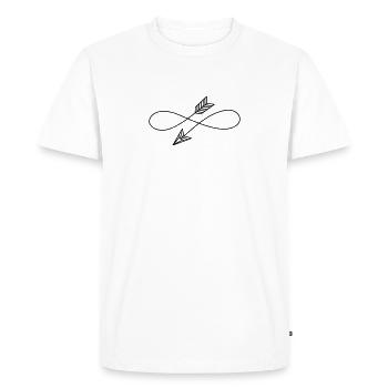 Infinity Flèche Infinie symbole de l’amour Forever - T-shirt Premium bio Homme - blanc - Devant - Nico (187cm)