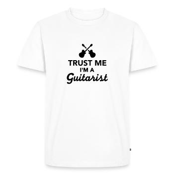 Trust me I'm a guitarist - T-shirt Premium bio Homme - blanc - Devant - Nico (187cm)