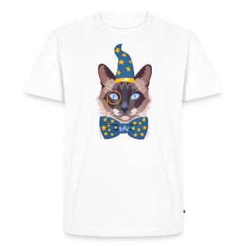 le chat magicien - T-shirt Premium bio Homme - blanc - Devant - Nico (187cm)