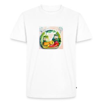 Des légumes joyeux - T-shirt Premium bio Homme - blanc - Devant - Nico (187cm)