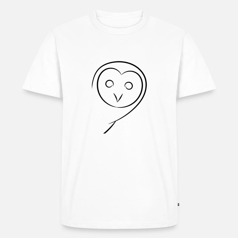 Eule - Männer Premium Bio T-Shirt - Weiß