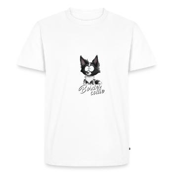 Je suis Border Collie - Noir FR - T-shirt Premium bio Homme - blanc - Devant - Nico (187cm)