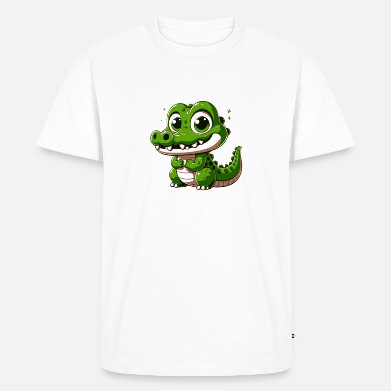 Krokodil - Männer Premium Bio T-Shirt - Weiß