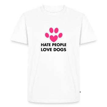 Dogs - T-shirt Premium bio Homme - blanc - Devant - Nico (187cm)