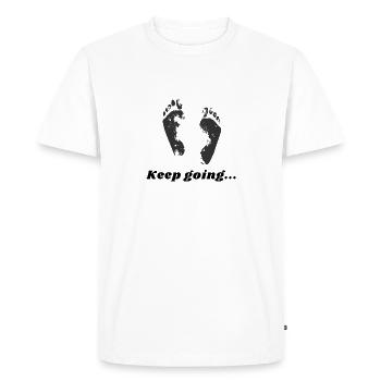 Continuer... - T-shirt Premium bio Homme - blanc - Devant - Nico (187cm)