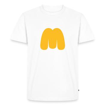 Fat Fast Food M - Men's Premium Organic T-Shirt - white - Front - Nico (187cm)