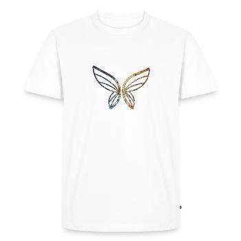 Le Papillon en Couleurs - T-shirt Premium bio Homme - blanc - Devant - Nico (187cm)