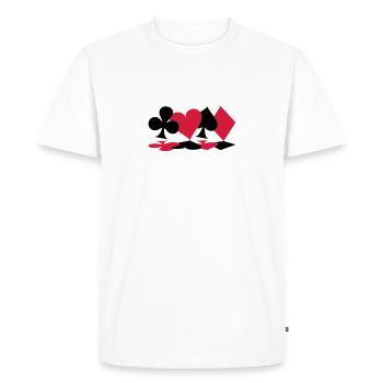 Poker, skat, jeu de cartes - T-shirt Premium bio Homme - blanc - Devant - Nico (187cm)