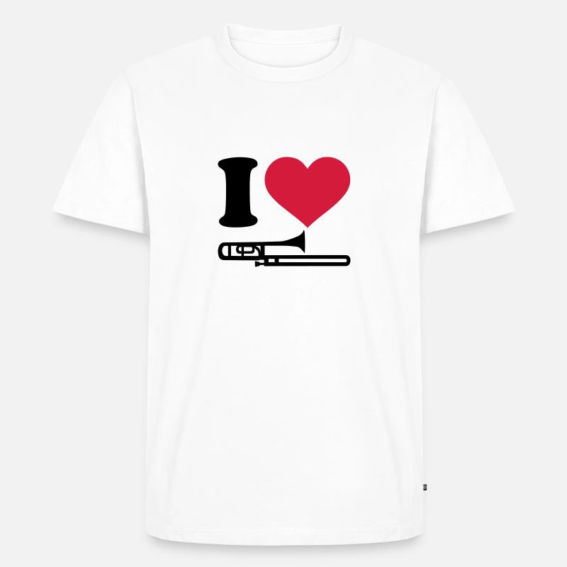 Posaune - Männer Premium Bio T-Shirt - Weiß