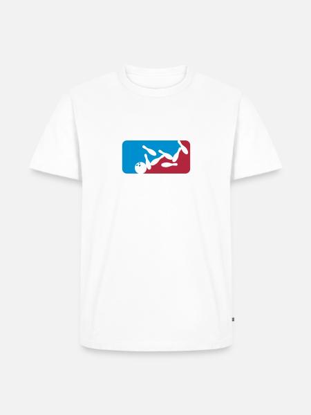 sport design hit bowling pins overturn strike spor - Men's Premium Organic T-Shirt - white