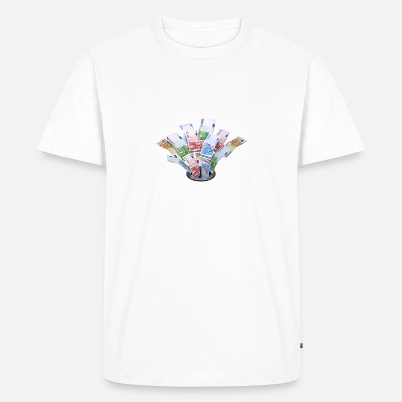 Geldverschwendung 3D - Männer Premium Bio T-Shirt - Weiß