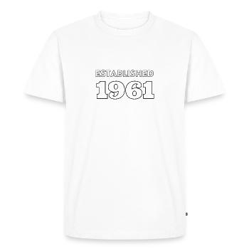 Fondée en 1961 - Célébrez votre année de naissance - T-shirt Premium bio Homme - blanc - Devant - Nico (187cm)