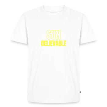 SUNbelievable - Incroyable ! - T-shirt Premium bio Homme - blanc - Devant - Nico (187cm)
