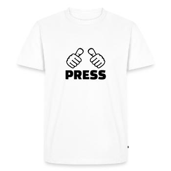 Press - T-shirt Premium bio Homme - blanc - Devant - Nico (187cm)