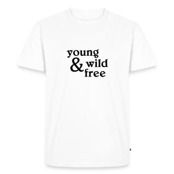 young, wild and free - T-shirt Premium bio Homme - blanc - Devant - Nico (187cm)