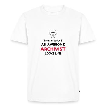 Archivist Archives Archivar Archiviste Archivista - Men's Premium Organic T-Shirt - white - Front - Nico (187cm)