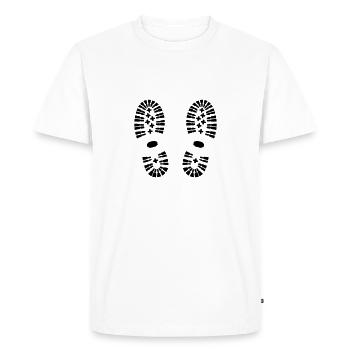 Footprints, hiking (super cheap) - T-shirt Premium bio Homme - blanc - Devant - Nico (187cm)
