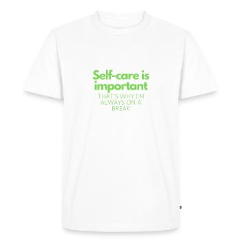 Prendre soin de soi est important - T-shirt Premium bio Homme - blanc - Devant - Nico (187cm)