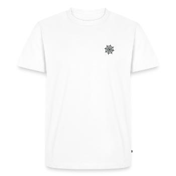Toile d’araignée brodée - T-shirt Premium bio Homme - blanc - Devant - Nico (187cm)