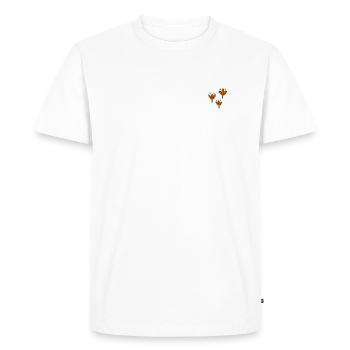 Tulipes brodées - T-shirt Premium bio Homme - blanc - Devant - Nico (187cm)