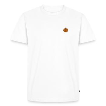 Citrouille brodée - T-shirt Premium bio Homme - blanc - Devant - Nico (187cm)