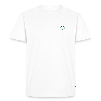 Vert coeur - T-shirt Premium bio Homme - blanc - Devant - Nico (187cm)