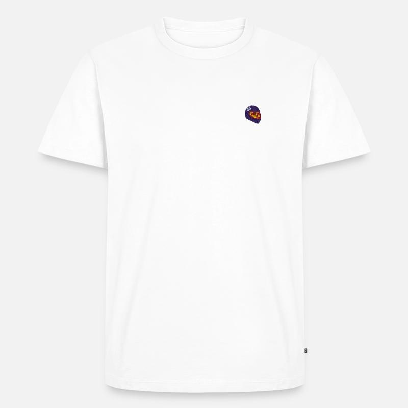 Schädel mit Helm - Männer Premium Bio T-Shirt - Weiß