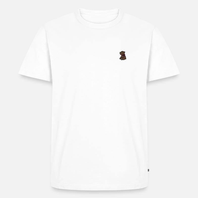 Teddybär sitzend - Männer Premium Bio T-Shirt - Weiß