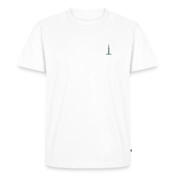 Berlin Tower - Men's Premium Organic T-Shirt - white - Front - Nico (187cm)