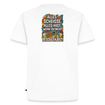 C’est de la merde, c’est de la merde si tu n’es pas bourré - T-shirt Premium bio Homme - blanc - Dos - Nico (187cm)