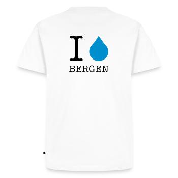 J’ADORE BERGEN - T-shirt Premium bio Homme - blanc - Dos - Nico (187cm)