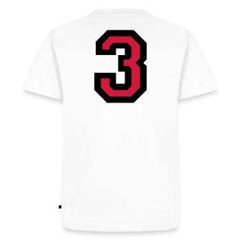 Number Three - The number 3 - Men's Premium Organic T-Shirt - white - Back - Nico (187cm)