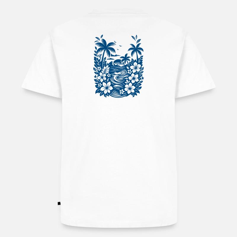 Beach Blue - Männer Premium Bio T-Shirt - Weiß