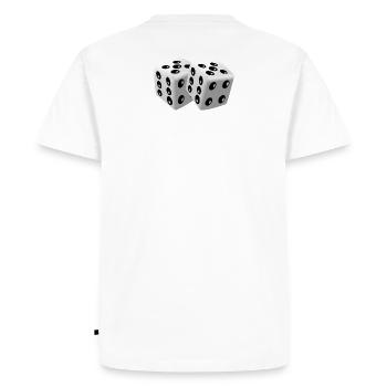 roll the dice - Men's Premium Organic T-Shirt - white - Back - Nico (187cm)